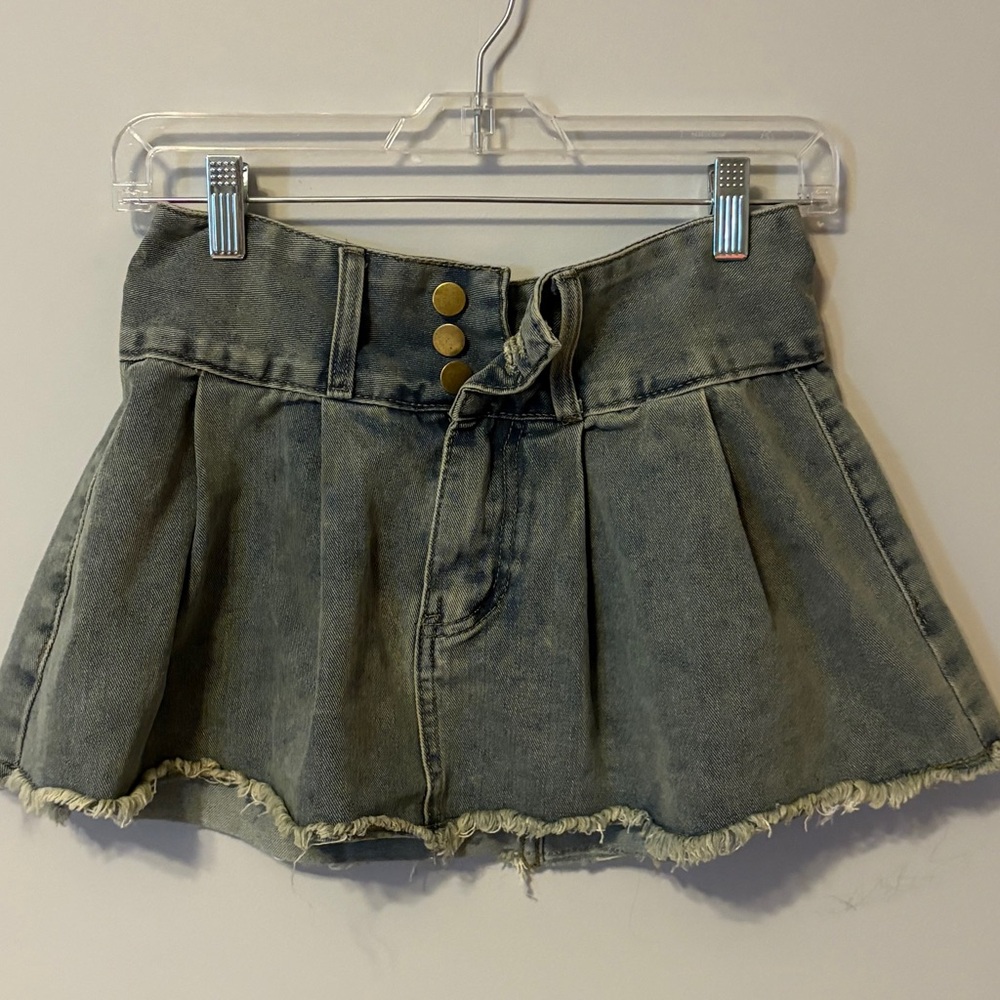 SHEIN Gray Denim Mini Skirt